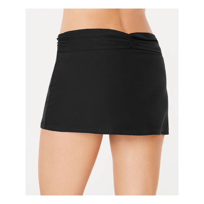 DKNY Womens Black 4 Way Stretch UV Protection Swim Skirt Swimsuit Bottom XL