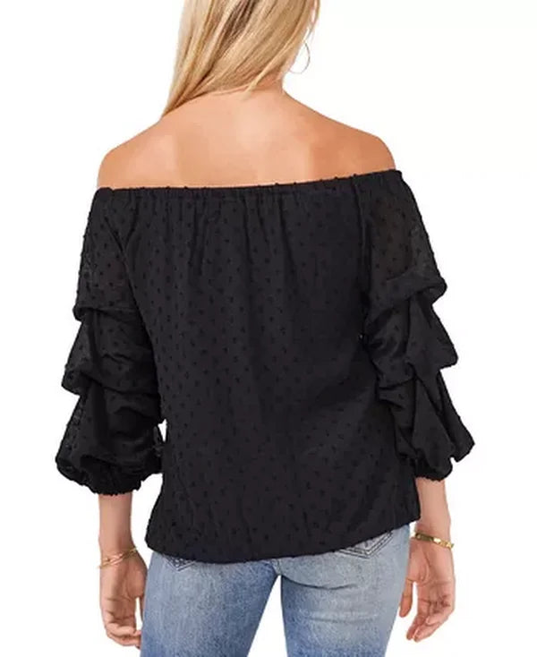 Vince Camuto Clip-Dot Off-the-Shoulder Top, Size Medium