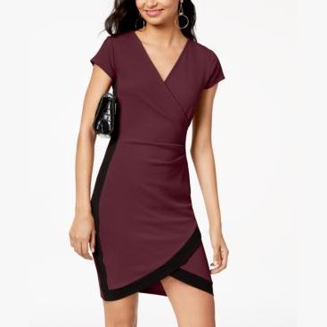 Crave Fame Juniors Framed Wrap Dress