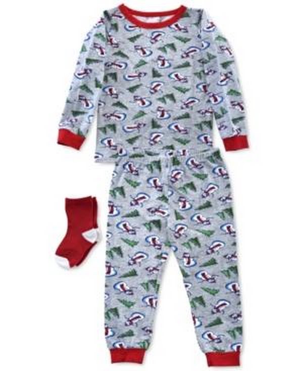 Max & Olivia Boys 3-Pc. Space Pajamas and Socks Set, Size 18Months