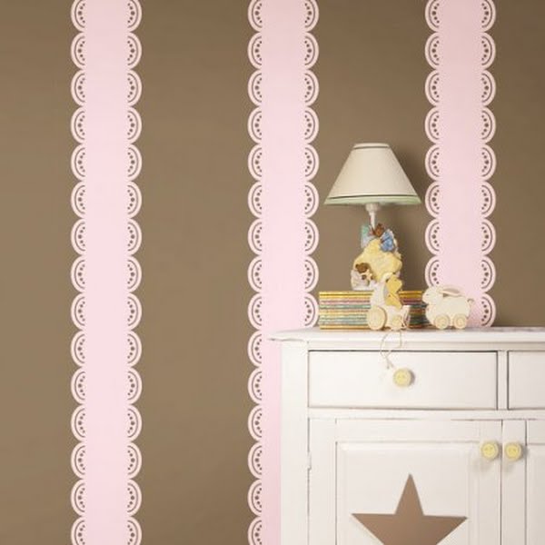 WallPops! Stripe Wall Decals in GiGi Pink Peel and Stick