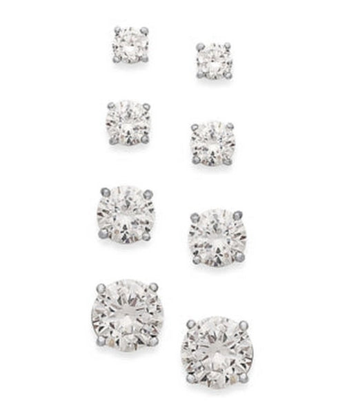 Giani Bernini Cubic Zirconia Stud Set in18k Gold Over Sterling Silver