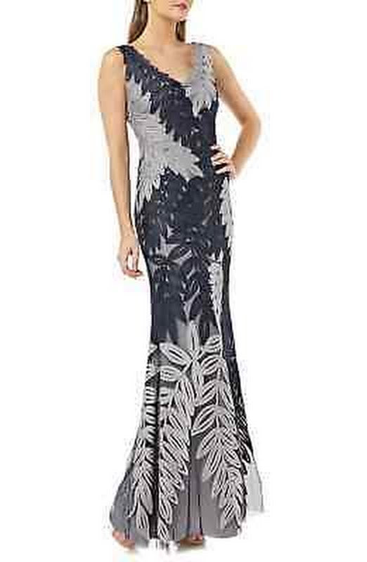 Js Collection Ribbon Soutache Floral Leaf Bodycon Mermaid Gown