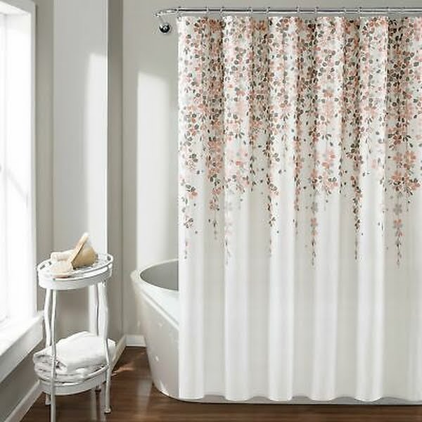 Lush Decor Weeping Flower Shower Curtain, Blush, 72X72