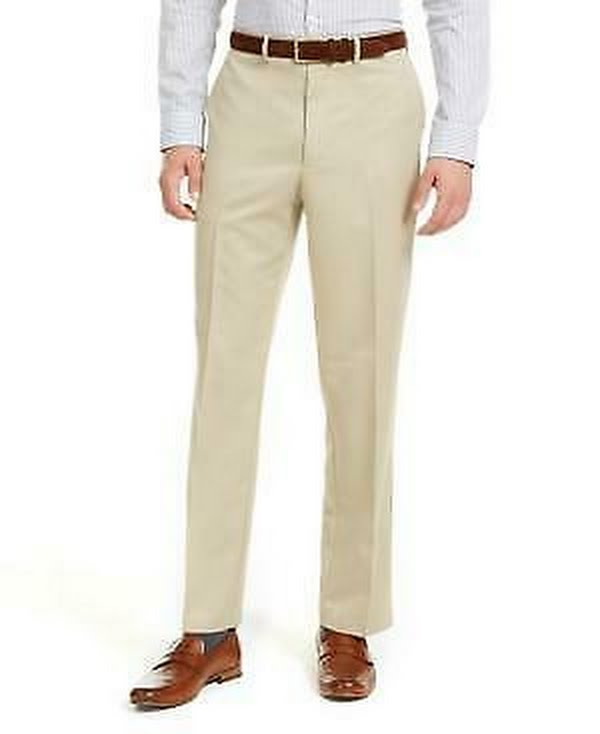 Dockers Mens Straight Fit No Iron Dress Pants, Beige, Size W38/ L29