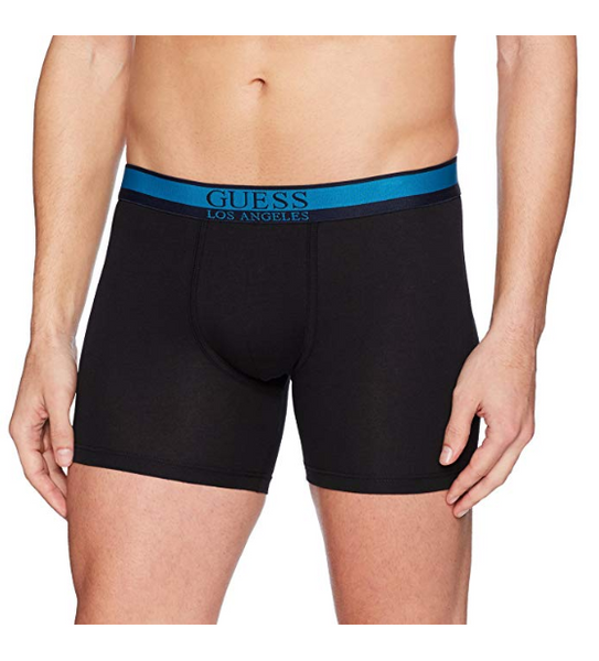 Guess Men's Solid Color Boxer Brief, Jet Black, Size XL