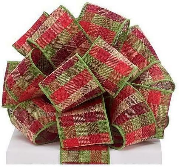 Burton and Burton Ribbon -40 Check Red/Green/Khaki 20 Yards