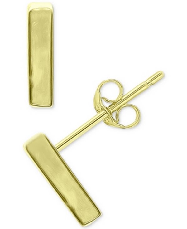 Giani Bernini Polished Bar Stud Earrings in 18k Gold-Plated Sterling