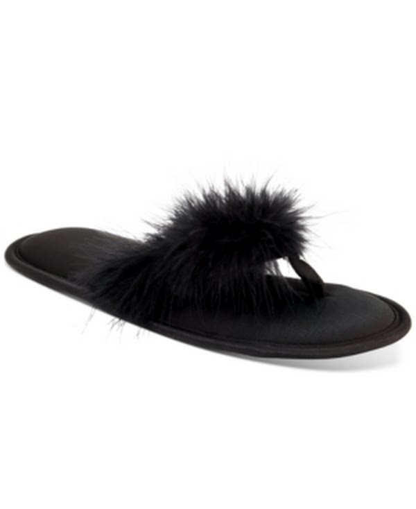 Inc International Concepts Womens Marabou Thong Slippers