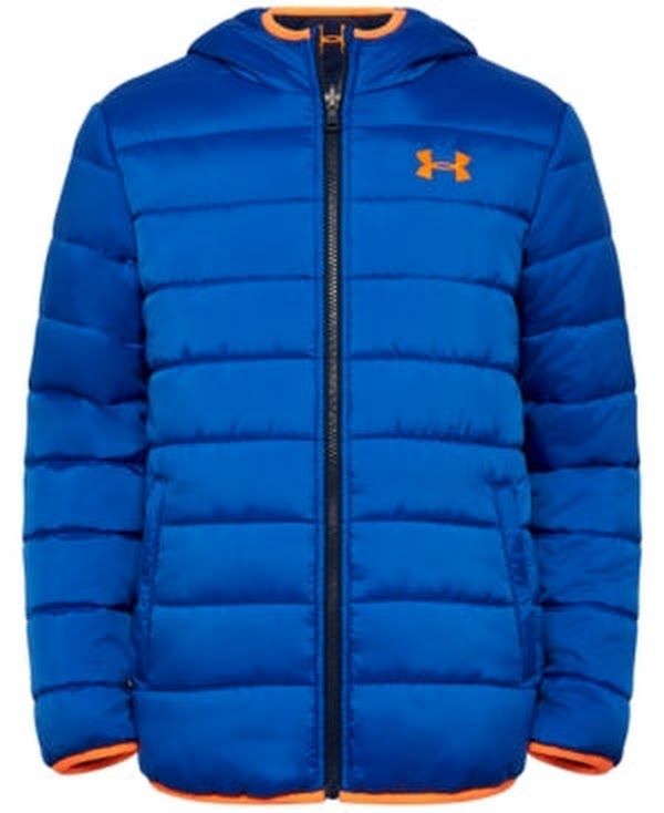 Under Armour Little Boys Reversible Puffer Hooded Jacket, Blue, Size Medium