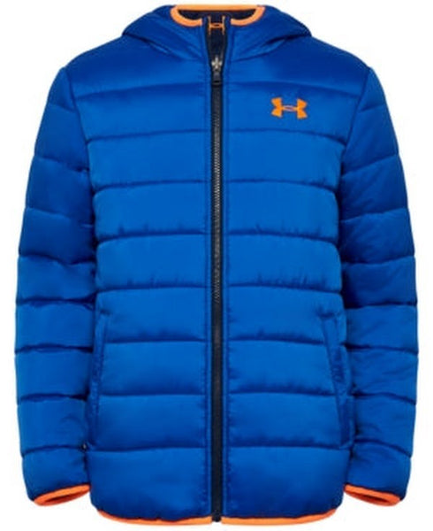 Under Armour Little Boys Reversible Puffer Hooded Jacket, Blue, Size Medium