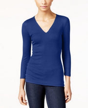 INC Women's Ribbed Top, Bright Blue, Size XL