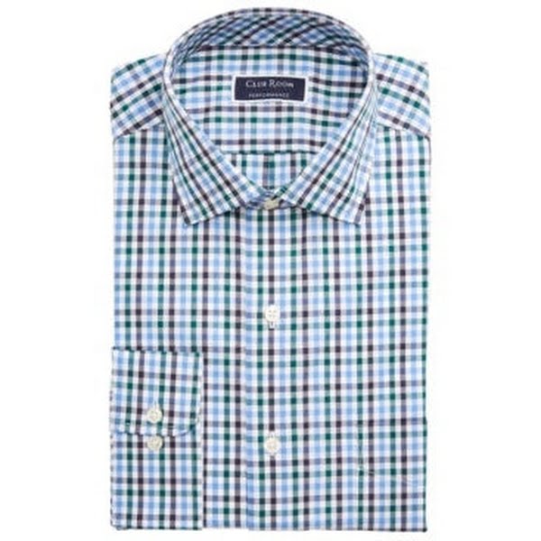 Club Room Mens Classic/Regular Fit  Multi Gingham Dress Shirt,Choose Sz/Color