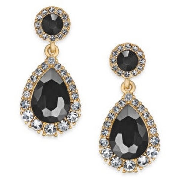 Charter Club Pave and Stone Drop Earrings