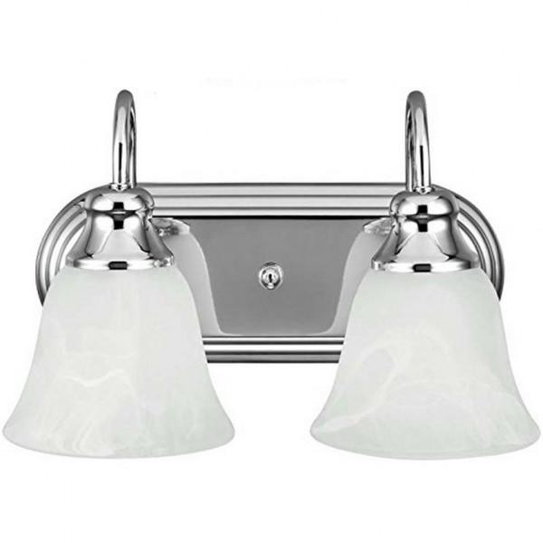 Sea Gull Lighting Windgate 2-Light Bath Vanity Up light Fixture Chrome