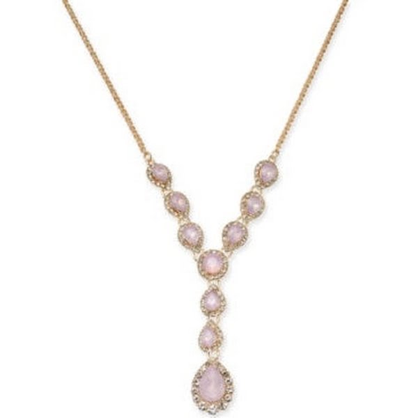 Charter Club Crystal and Stone Lariat Necklace