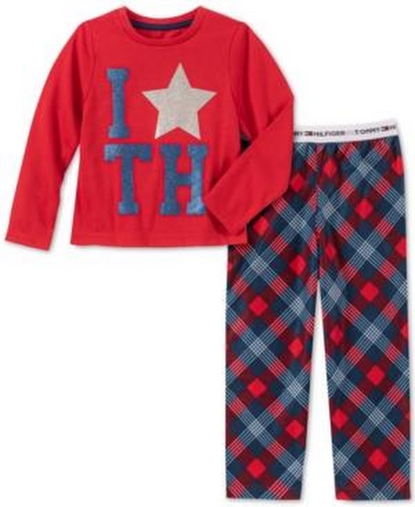 Tommy Hilfiger Girls 2-Pc. Plaid Pajama Set, Various Styles