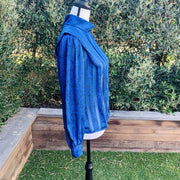 Vintage 1980’s Nicola Blue High Neck Blouse, size 10