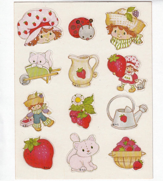 Adorable Vintage American Greetings Strawberry Shortcake Sticker Sheet - AGC Car