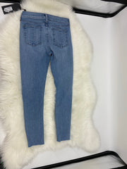 Rag & Bone Jean Distressed Skinny Ankle Jeans in Halsey W/Hole, Size 28