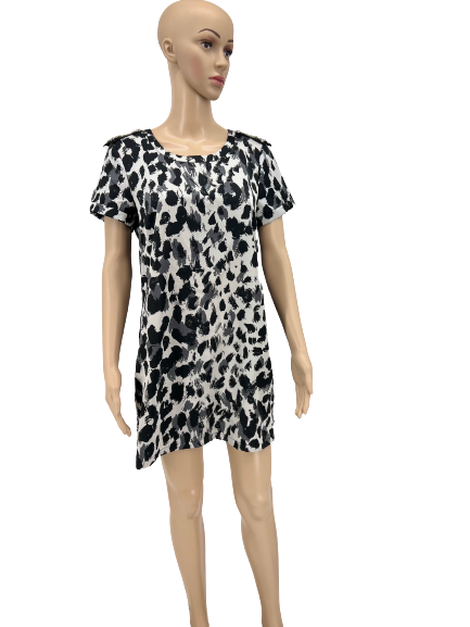 H&M Divided A-line Dress Women's Leopard Print , Size 8