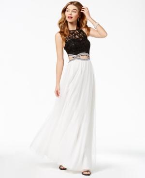 Speechless Juniors Lace Infinity-Waist Gown With Defect