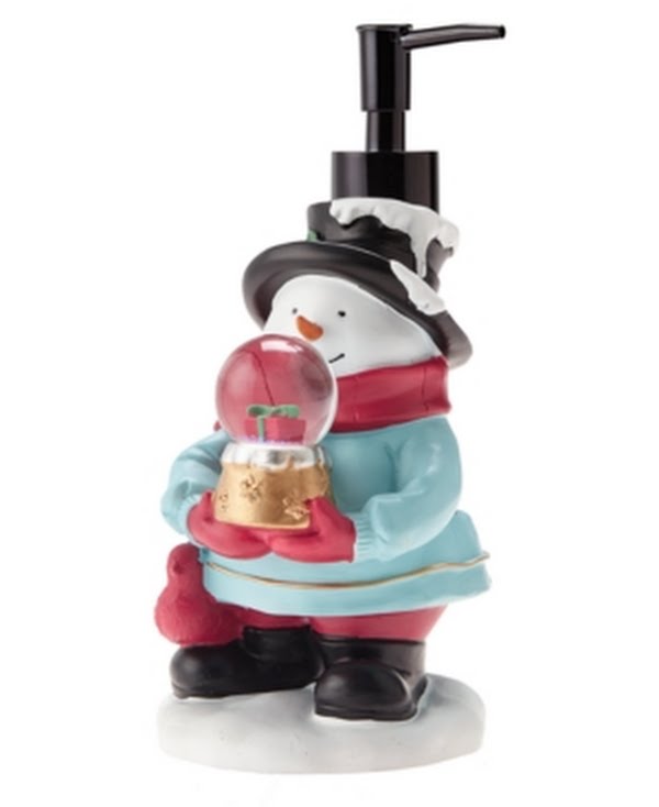 Decor Studio Snowman With Snow Globe Holiday Lotion Pump Bedding