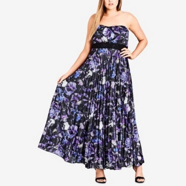 City Chic Plus Size Women's Lavender Floral Maxi Dress, Size 18- Medium - Purple