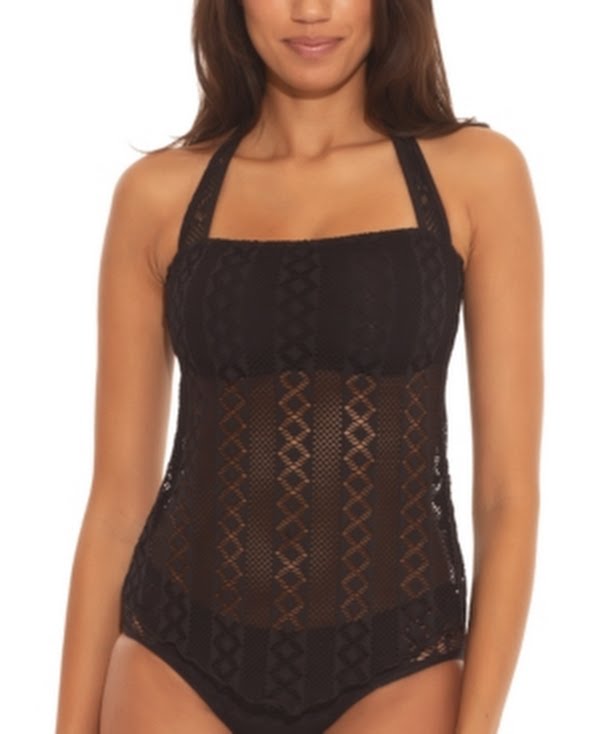 Becca by Rebecca Virtue Womens Crochet Lined Swim Top, Size Small