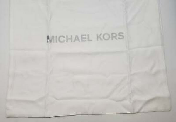 Michael Kors Womens MK Dust Cover Bag Pouch White Textile Silver Logo