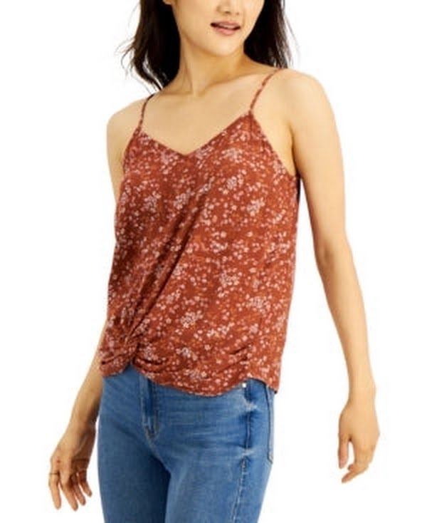 Hippie Rose Juniors Knot-Front Camisole