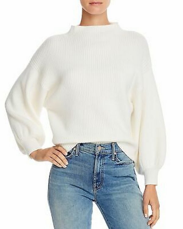 Karen Scott Womens Ribbed Trim Mock Neck Pullover Sweater