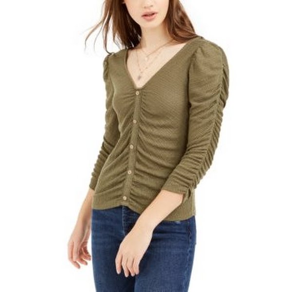 Crave Fame Juniors Ruched Textured Top