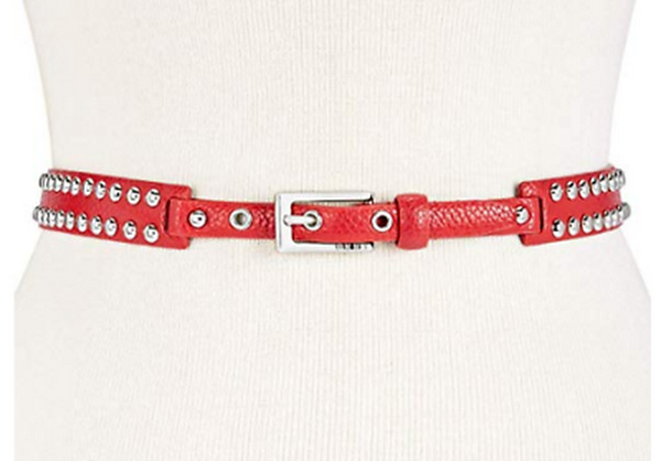 DKNY Dome-Studded Belt Red