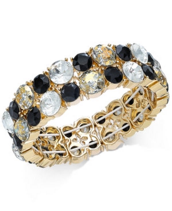 International Concepts Gold-Tone Multi-Stone Stretch Bracelet