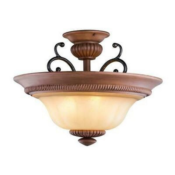 World Imports Elysia Collection 3-Light Antiqued Gold Flush Mount Light