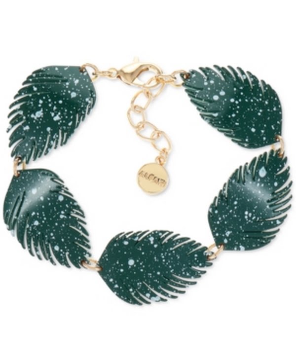 Alfani Gold-Tone Colored Palm Leaf Flex Bracelet