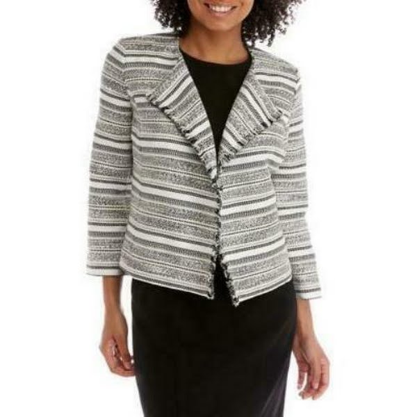 Kasper Stripe Tweed Jacquard Jacket