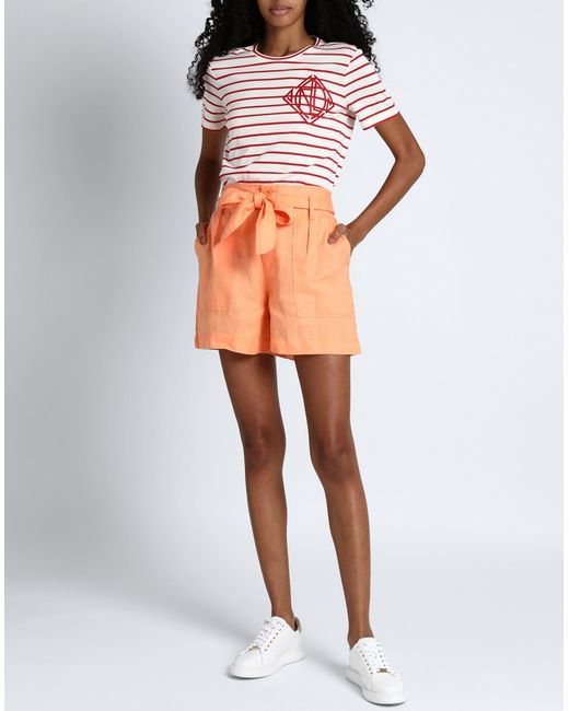 Lauren Ralph Lauren Shorts in Lino Arancio in Orange, Size 10