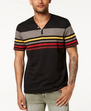 I.n.c. Mens Striped Split-Neck T-Shirt