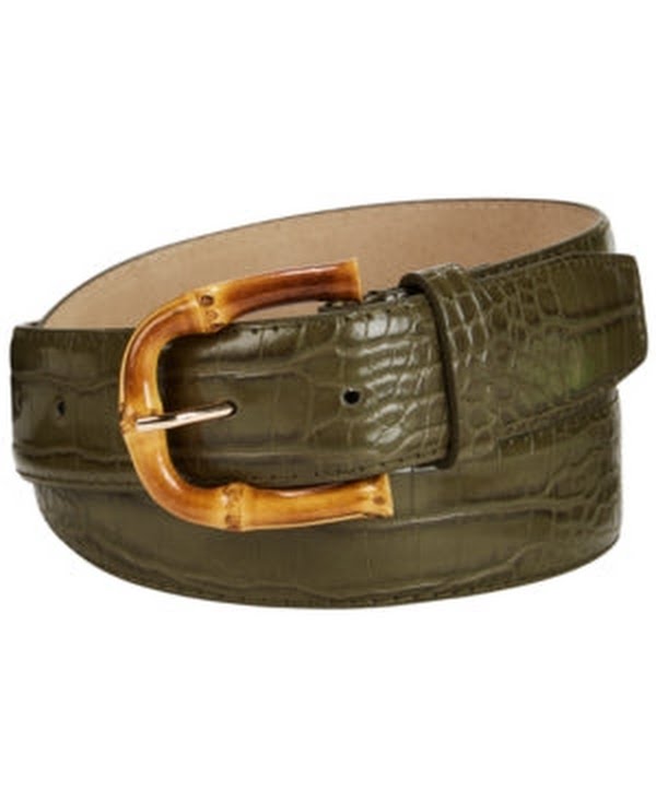 Steve Madden Croc-Embossed Faux Leather Belt