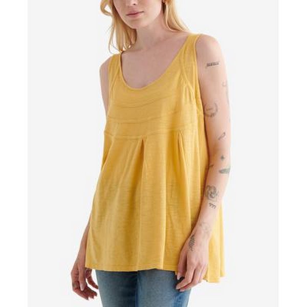 Lucky Brand Pleated Tunic Tank, Size Large