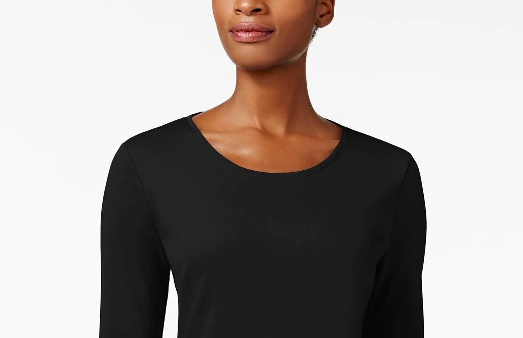 Charter Club Women's Sleep Top Black, Size Medium