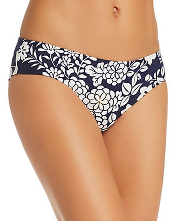 Vince Camuto Printed Shirred Bikini Swim Bottom Swimsuit