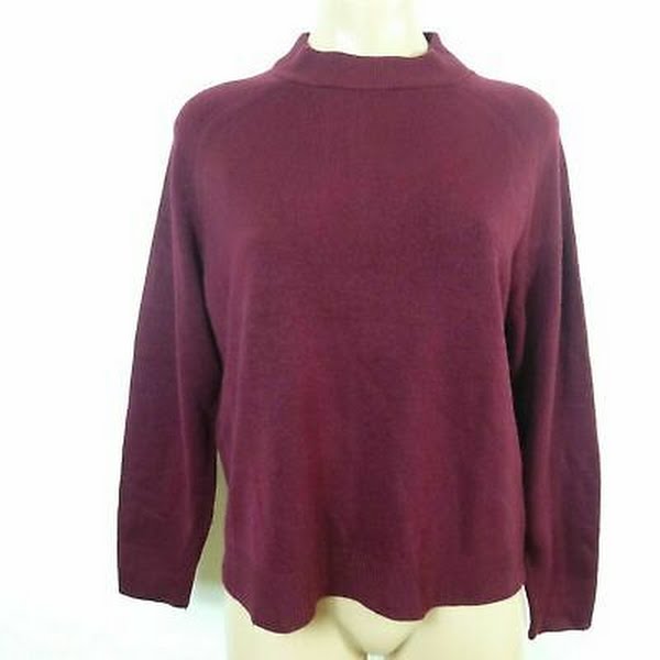 Karen Scott Womens Ribbed Trim Mock Neck Pullover Sweater