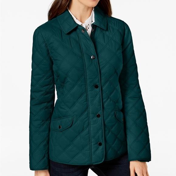 Charter Club Woven Double-Quilted Jacket, Size PM