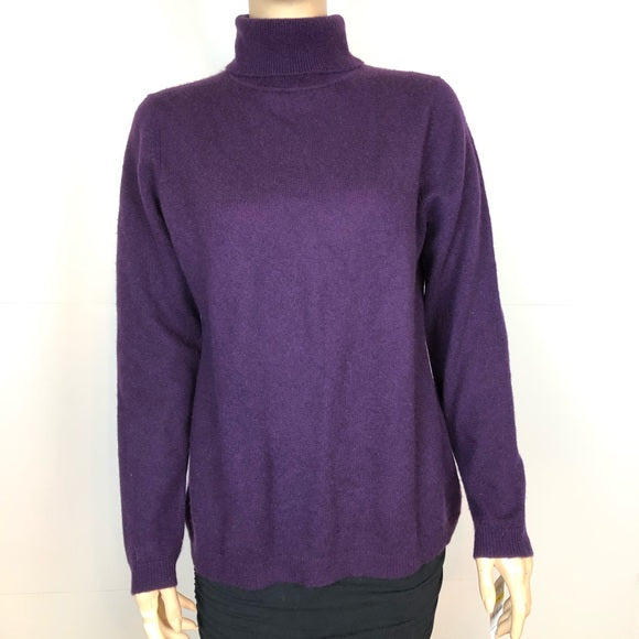 Charter Club Purple Cashmere Turtleneck Sweater, Size Small