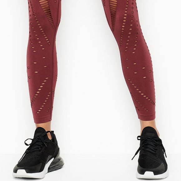 Victorias Secret Sport Seamless High Rise Red Currant Tights Size XS