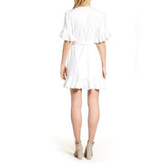 WAYF Women's Kaitlyn White Ruffle Wrap Dress, Size Small