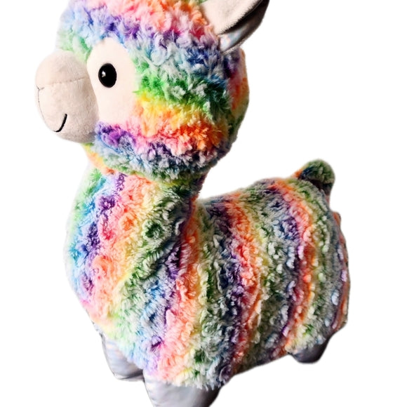 Linzy Toys Large Rainbow Alpaca Llama Polyester Stuffed Plush Animal